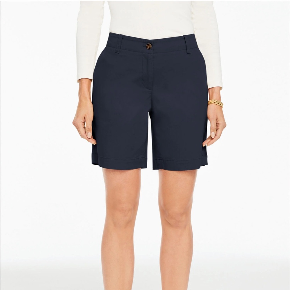 ☀️ Talbots 7” Tailored Twill Chino Shorts - Navy Blue - Size 6